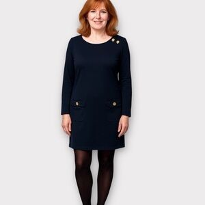 Sail to sable scoop neck mini dress in black